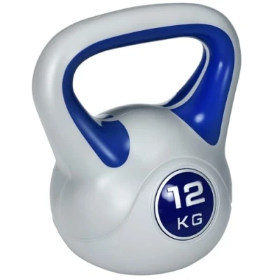 Image of SPORTNOW Kettlebell, 12kg Kettle Bells with Handle for Home Gym Weight Lifting and Strength Training, Dark Blue Grey
