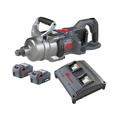 Image of Ingersoll Rand Battery Impact Wrench W9491 K2E EU, 1&quot; 20 V Cordless with Short Anvil, Spanner Set, 2 x 5.0 Ah Li ion Batteries and Dual Charger (UK Plug)