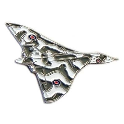 Image of Metal Enamel Pin Badge RAF Air Force Vulcan Bomber Aircraft