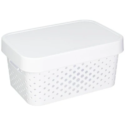 Image of Curver Gepunktet Infinity Storage Box, White, 26.8 x 18.6 12.4 cm