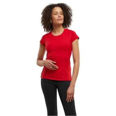 Image of Build Your Brand Women&#039;s Bb012 ladies Basic Tee T Shirt, Cityred, XXL