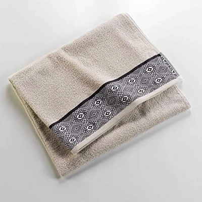 Image of DOUCEUR D&#039;INTERIEUR Esteban Bath Towel, Beige, 90 x 150 cm