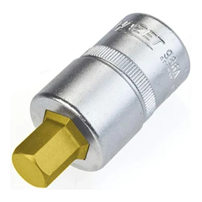 Image of HAZET 986A 7/16 Hexagon Profile Screwdriver Socket CVD Tin Coated