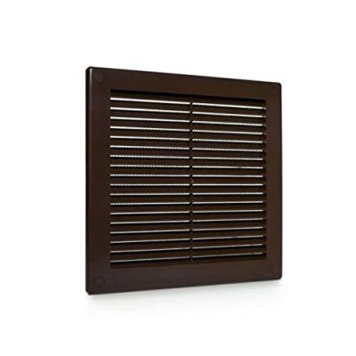Image of Brown Air Vent Grille 250mm x with Anti Insect Mesh Fly Screen 10inch 10&quot;
