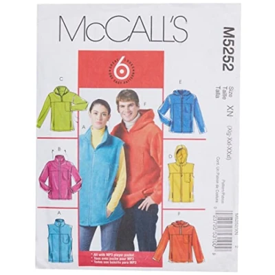 Image of McCall&#039;s Patterns M5252 Size XN Extra Large XXL XXXL Misses/ Men&#039;s Unlined Vest and Jackets, Pack of 1, White