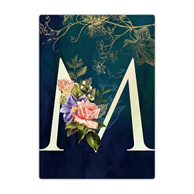 Image of Passport Holder Cover, PU Leather Travel Wallet Case Organiser for Passport, Business Cards, Credit Boarding Passes (Initial Letter M)