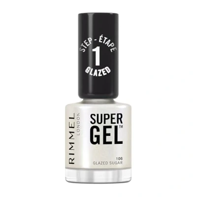 Image of Rimmel Super Gel, 106 Glazed Sugar, Long Lasting Nail Polish, Finish, Easy Application, Gel like Manicure, Chip Resistant, Clean Formula, 12ml