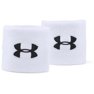 Image of Under Armour Performance Wristbands Sweatband, Men&#039;s, Size: One Size, White/black
