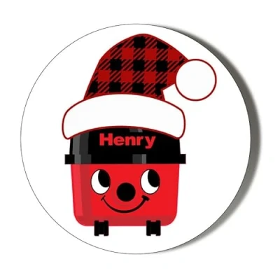 Image of Henry Hoover Christmas HAT Small 10 x 49mm Stickers