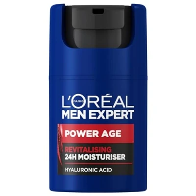 Image of NEW L&#039;Oréal Men Expert Power Age Moisturiser, Hydrating &amp; Revitalising Hyaluronic Acid Moisturiser for Men, designed Ageing, Dry Dull Skin 50ml