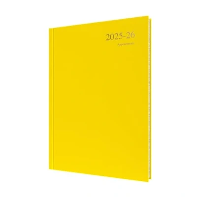 Image of Collins &#039;Essentials&#039; 12 Month Mid/Academic Year Planner, July 2025 2026 Day to Page Appointments Diary, A4 Hard Cover, Yellow