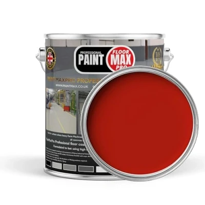 Image of PaintMax Industrial PU150 Polyurethane Concrete Floor Paint Coating (Traffic Red, 10 Litre)