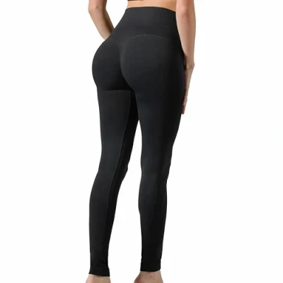 Image of Risalti Women&#039;s Leggings Push Up Sculpt Womens High Waisted, Sports Women, Seamless Leggings, Butter Ladies Yoga Pants for Women Made in Italy Black