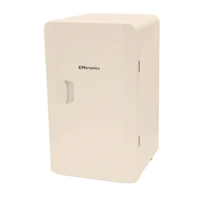 Image of EMtronics EMMF16CR Compact Mini Cooler Fridge 16 Litre, 27 Can Portable AC+DC Power For Bedrooms, Cars, Offices; Skincare, Makeup, Cosmetics, Food (Cream)