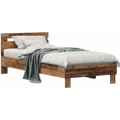 Image of vidaXL Bed Frame with Headboard Old Wood Engineered