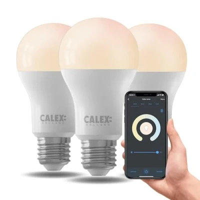 Image of CALEX Smart LED Bulb E27, 3 Pack, WiFi A60 Bulb, Warm White Light, App and Works with Amazon Alexa Google Home, 9.4W
