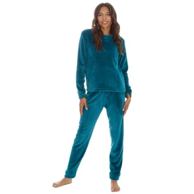 Image of Undercover Ladies Shimmer Fleece Pyjamas 34B1909 Teal M