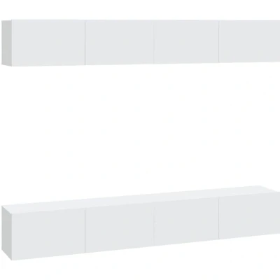 Image of vidaXL Wall TV Cabinets 4 pcs White 100x30x30 cm