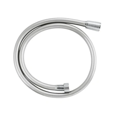 Image of GROHE VitalioFlex Silver Long Life TwistStop Shower Hose 1 m (Tensile Strength 50 kg, Pressure Resistance Up to 12 Bar, Heat 75C, Universal Connection G 1/2&#039;&#039; x 1/2&#039;&#039;), Chrome, 22111000