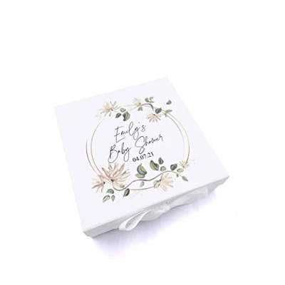 Image of ukgiftstoreonline Personalised Baby Shower Keepsake Memory Box Gift (Medium)