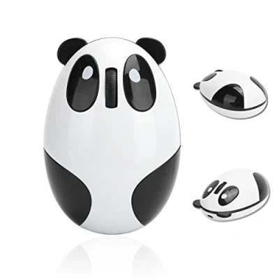 Image of 143 Slim Wireless Mouse Bluetooth Panda Mouse, Portable Mobile Optical Mice, Less Noise Cute with Nano Receiver, for PC, Laptop, Computer (Panda)