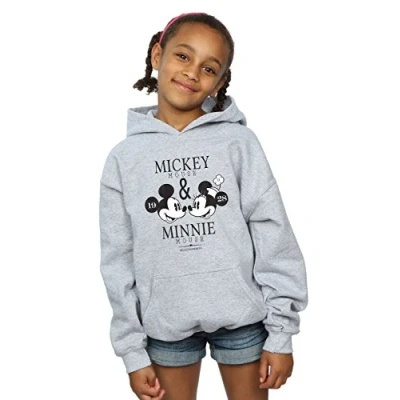 Image of Disney Girls Mickey and Minnie Mouse Mousecrush Mondays Hoodie Sport Grey 12 13 Years