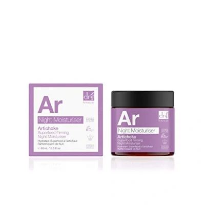 Image of Dr Botanicals Superfood Natural &amp; Vegan Night Moisturiser with Vitamins, Artichoke Cucumber. Improves Skin Tone, Texture. Gives Youthful skin. Suitable for Dry, Oily, Combination 60ml