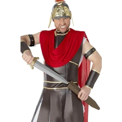 Image of Smiffys Roman Sword, Grey with Scabbard, 50cm / 20in, Legends &amp; Myths Fancy Dress, Historical Dress Up Accessories