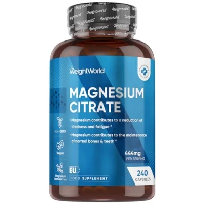Image of High Strength Magnesium Supplements 1480mg 240 Citrate Capsules Vegan &amp; Gluten Free Providing 440mg Absorption Elemental 4 Months Supply Not Tablets