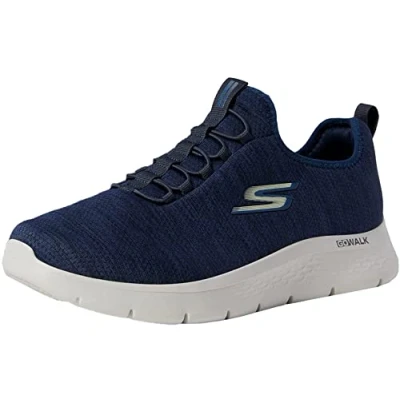 Image of Skechers Men&#039;s Gowalk Flex Scarpe Sportive Senza Lacci, Casual, Con Schiuma Raffreddata Ad Aria Sneaker, Navy Blue 2, 8.5 UK