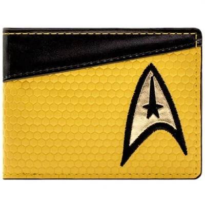 Image of USS Starfleet Emblem Final Frontier Command Uniform Wallet Bi Fold Coin Pocket &amp; Card Holder, Yellow