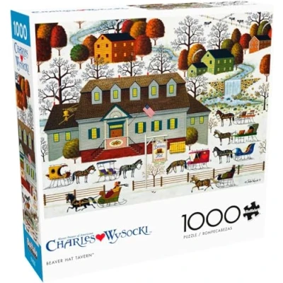 Image of Buffalo Games Charles Wysocki Beaver Hat Tavern 1000 Piece Jigsaw Puzzle