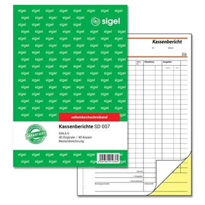 Image of Sigel KA518 Cash Report/an Account 2 x 1 Items Pack of