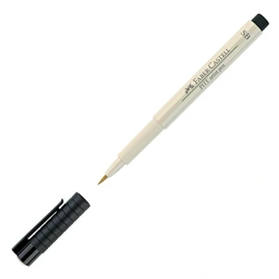 Image of Faber Castell Art &amp; Graphic Pitt Artist Pen Soft Brush India Ink Pen, Warm Grey I, Single For Art, Craft, Drawing, Sketching, Home, School, University, Colouring