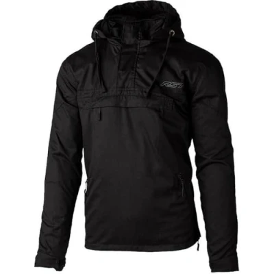 Image of RST X made with Kevlar Loadout 1/4 zip CE Mens Textile Motorcycle Hoodie Black (as8, alpha, l, regular, L)