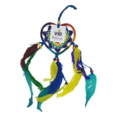 Image of VIE Naturals Heart Shaped Dream Catcher, 9cm, Rainbow