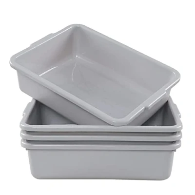 Image of Neadas 8L Plastic Commercial Bus Boxes, Washing Up Bowl, 4 Pack, G