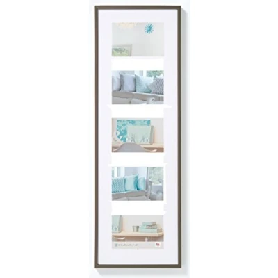 Image of walther Design Picture Frame Steel 5X 10x15 cm Gallery with PassepArtout, New Lifestyle Plastic KV515D