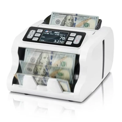 Image of MUNBYN Money Counter Machine Mixed Denomination, VUV/MG/IR/MT Banknote Counter, Cash Counting Machine, GBP, EUR, USD Counterfeit Detector, IMC09, White