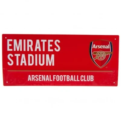 Image of GiftLocalUK Official Football Merchandise Metallic Sign Street Design for Stadium 40cm x 18cm Arsenal