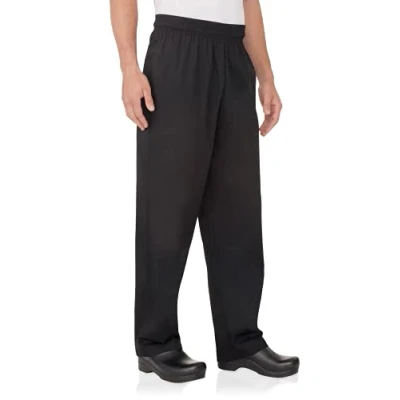Image of Chef Works Essential Unisex Baggy Pants Large / L Lrg Small Black Check Design, Waist Size: 38 40 inch, Polycotton, Men&#039;s &amp; Women&#039;s Pants, 3 Pockets, A026