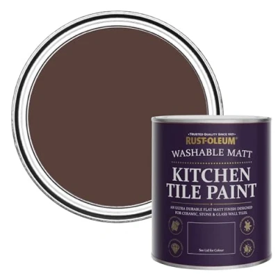Image of Rust Oleum Red water resistant Kitchen Tile Paint in Matt Finish Valentina 750ml