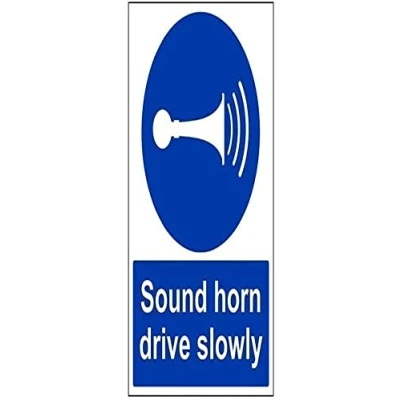 Image of V Safety Sound Your Horn Drive Slowly Sign 300mm x 400mm 1mm Rigid Plastic