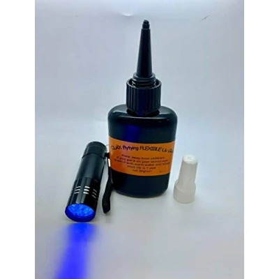 Image of 50 Gram Flexible Fly Tying UV Glue Resin, 9 LED Torch, Fishing