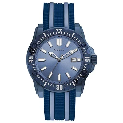 Image of GUESS Men Analog Quartz Watch with Silicone Strap GW0055G2
