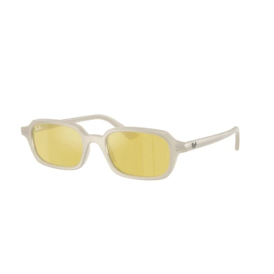 Image of Ray Ban Unisex RB4455 ZURI 68086D Sunglasses Injected White Yellow Pillow Normal