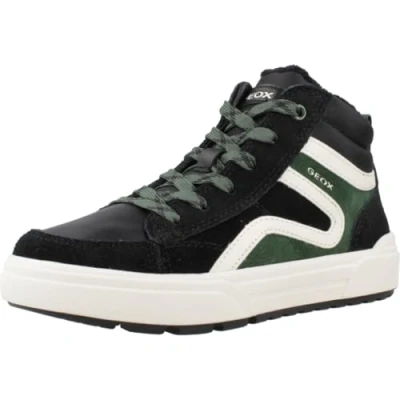 Image of Geox Weemble BOY Hightop trainers for kids, Size: 13K, Black/forest Leather and textile