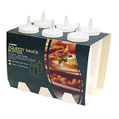 Image of Zodiac M030156C Sauce Bottle Clear 8 oz. (Pack of 6)