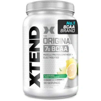 Image of XTEND Original BCAA Powder Lemon Lime Squeeze 90 Servings 7g BCAAs Per Serving Sugar Free Branched Chain Amino Acids and Electrolytes for Post Workout Muscle Recovery Hydration