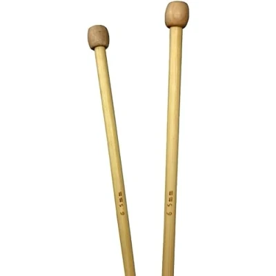 Image of Bamboo Knitting Needles Pair, 35cm Long Single Point Needle Set 4mm 25mm (6.5mm)